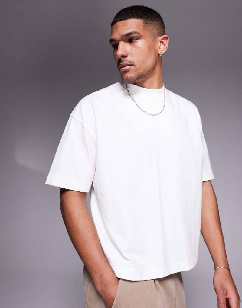 ASOS DESIGN - Kastiges Oversize-T-Shirt in Weiß sehr schwerem Stoff von ASOS DESIGN