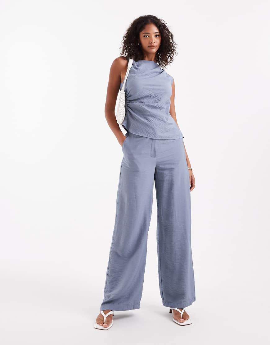 ASOS DESIGN - Hose in Blau mit lockerem, geradem Schnitt, Kombiteil von ASOS DESIGN