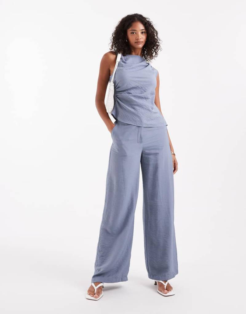 ASOS DESIGN - Hose in Blau mit lockerem, geradem Schnitt, Kombiteil von ASOS DESIGN