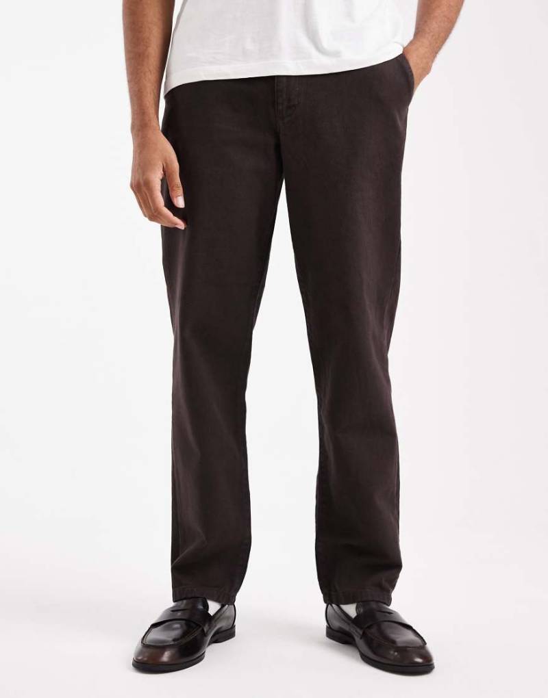 ASOS DESIGN - Hose in Braun mit geradem Schnitt-Brown von ASOS DESIGN