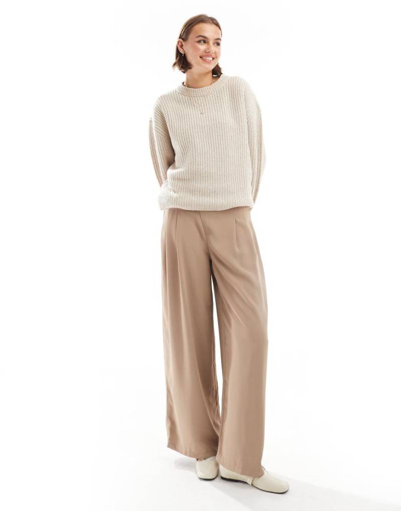 ASOS DESIGN - Hose in Camel mit weitem Bein und unversäuberter Kante-Rosa von ASOS DESIGN