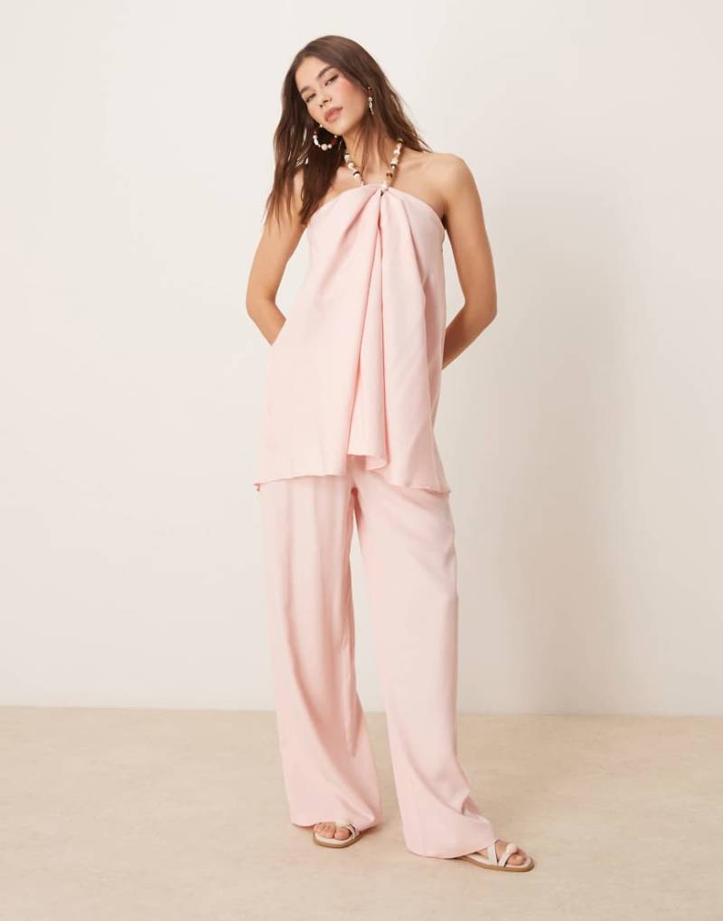 ASOS DESIGN - Hose in Hellrosa mit sehr weitem Beinschnitt, Kombiteil von ASOS DESIGN