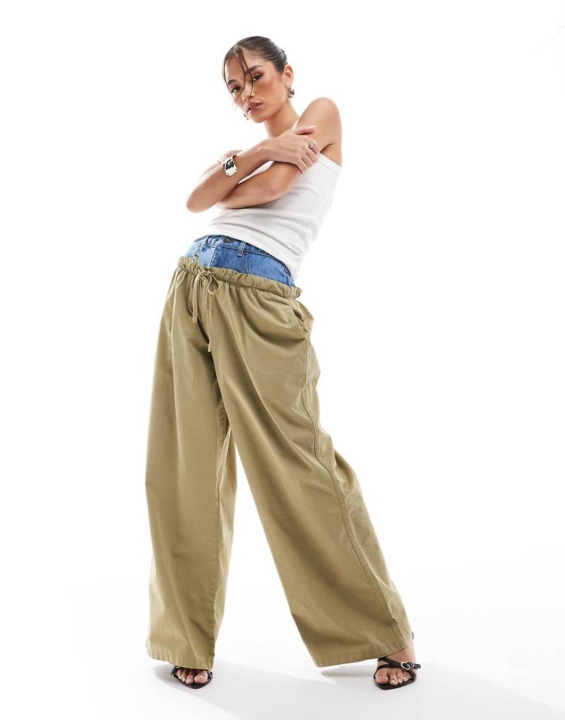 ASOS DESIGN - Hybrid-Hose mit Denim in Blau von ASOS DESIGN