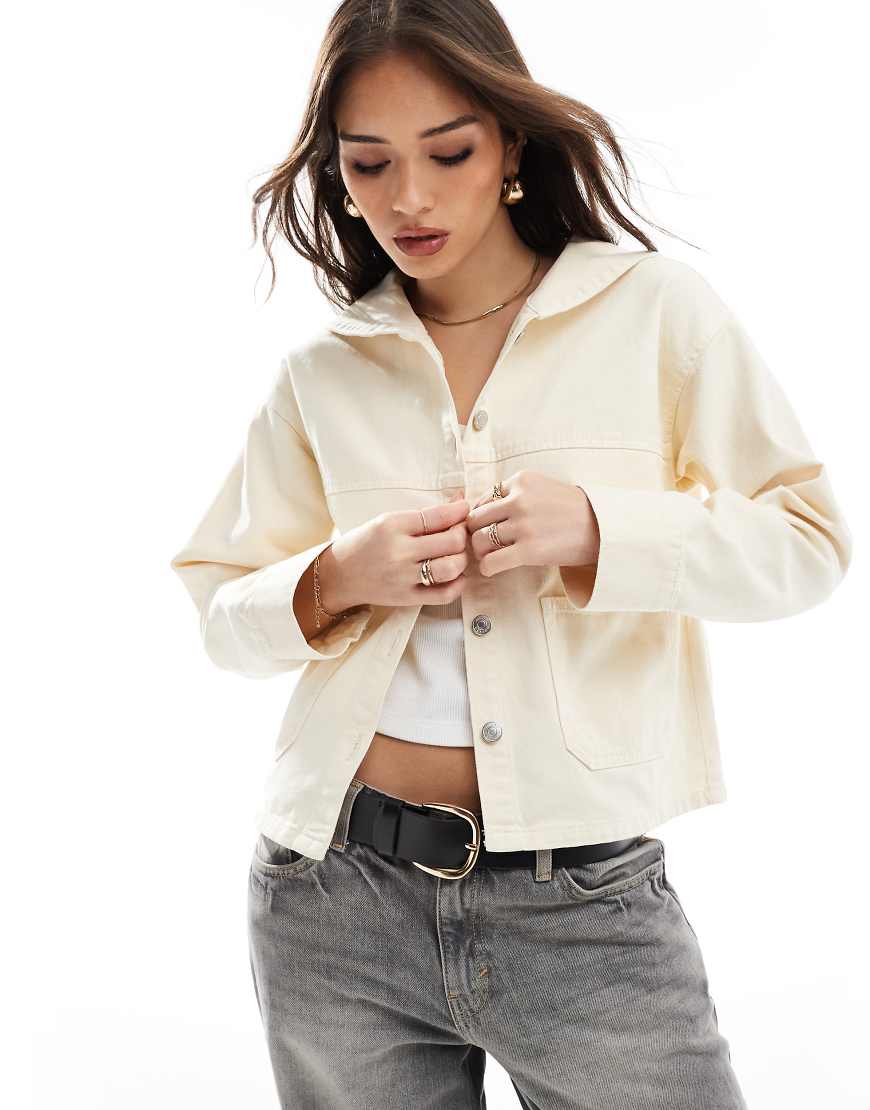 ASOS DESIGN - Jacke in Steinbeige mit Matrosenkragen-Neutral ASOS DESIGN - Jacke in Steinbeige mit Matrosenkragen-Neutral von ASOS DESIGN