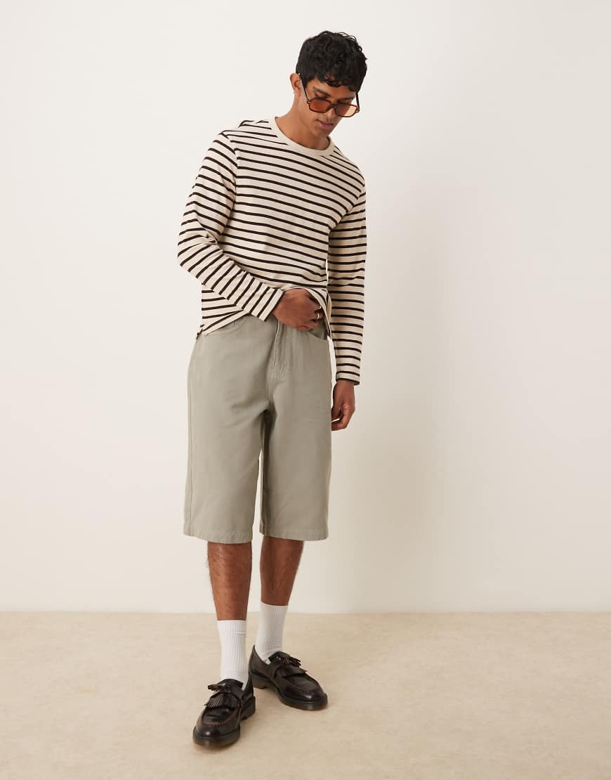 ASOS DESIGN - Jeans-Jorts in Grau-Grün ASOS DESIGN - Jeans-Jorts in Grau-Grün von ASOS DESIGN