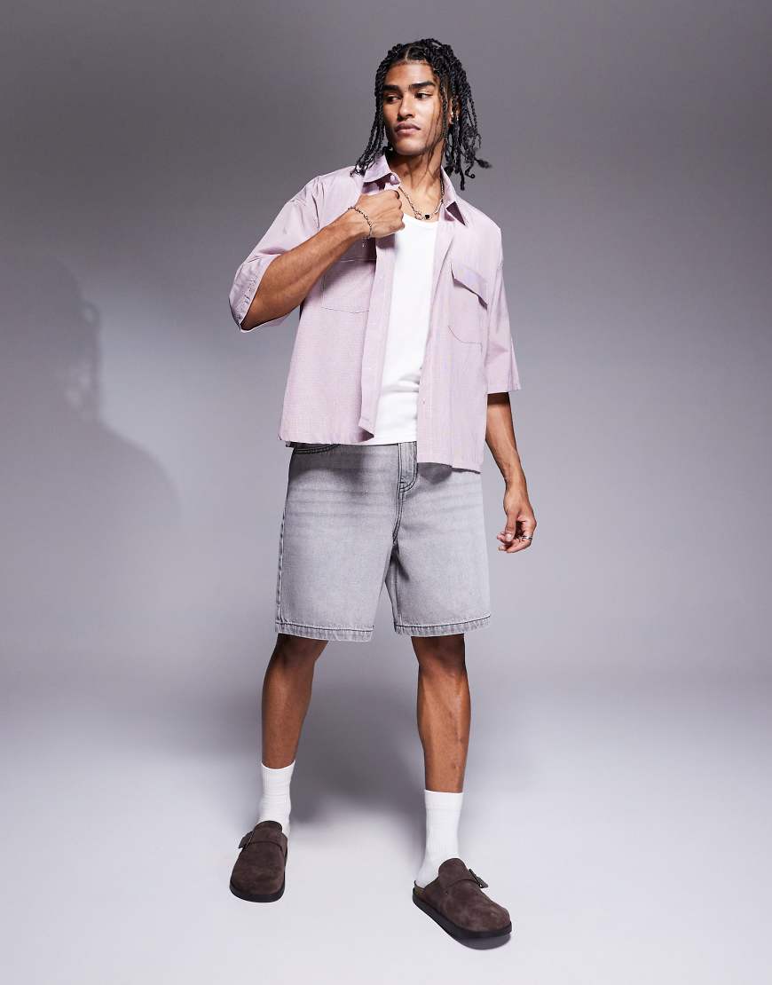 ASOS DESIGN - Jeans-Jorts in Hellgrau in Standard-Länge ASOS DESIGN - Jeans-Jorts in Hellgrau in Standard-Länge von ASOS DESIGN