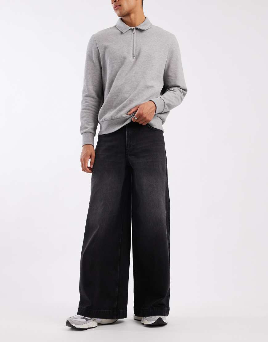 ASOS DESIGN - Jeans in Schwarz mit superweitem Bein von ASOS DESIGN