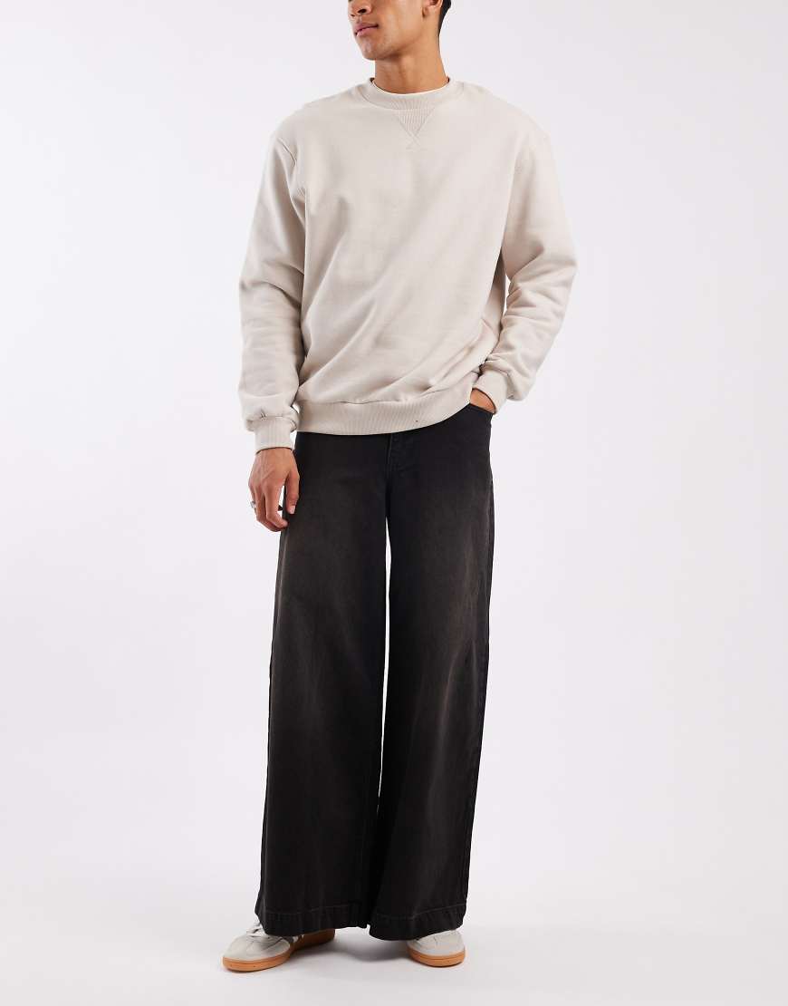 ASOS DESIGN - Jeans in verwaschenem Braun mit sehr weitem Bein-Brown von ASOS DESIGN