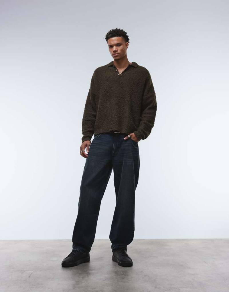 ASOS DESIGN - Jeans mit geradem Schnitt in dunkelblauer Waschung von ASOS DESIGN
