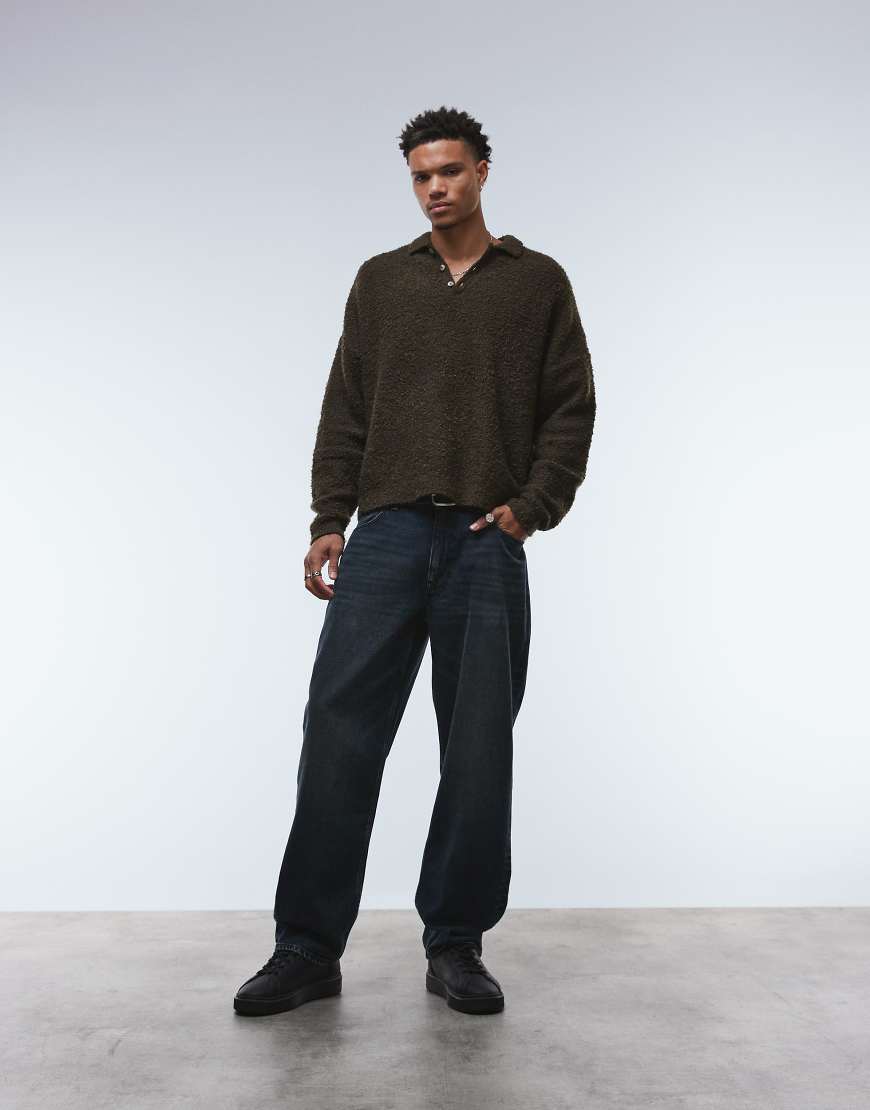 ASOS DESIGN - Jeans mit geradem Schnitt in dunkelblauer Waschung von ASOS DESIGN