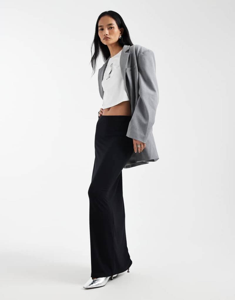 ASOS DESIGN - Jersey-Maxirock in Schwarz mit geradem Schnitt von ASOS DESIGN