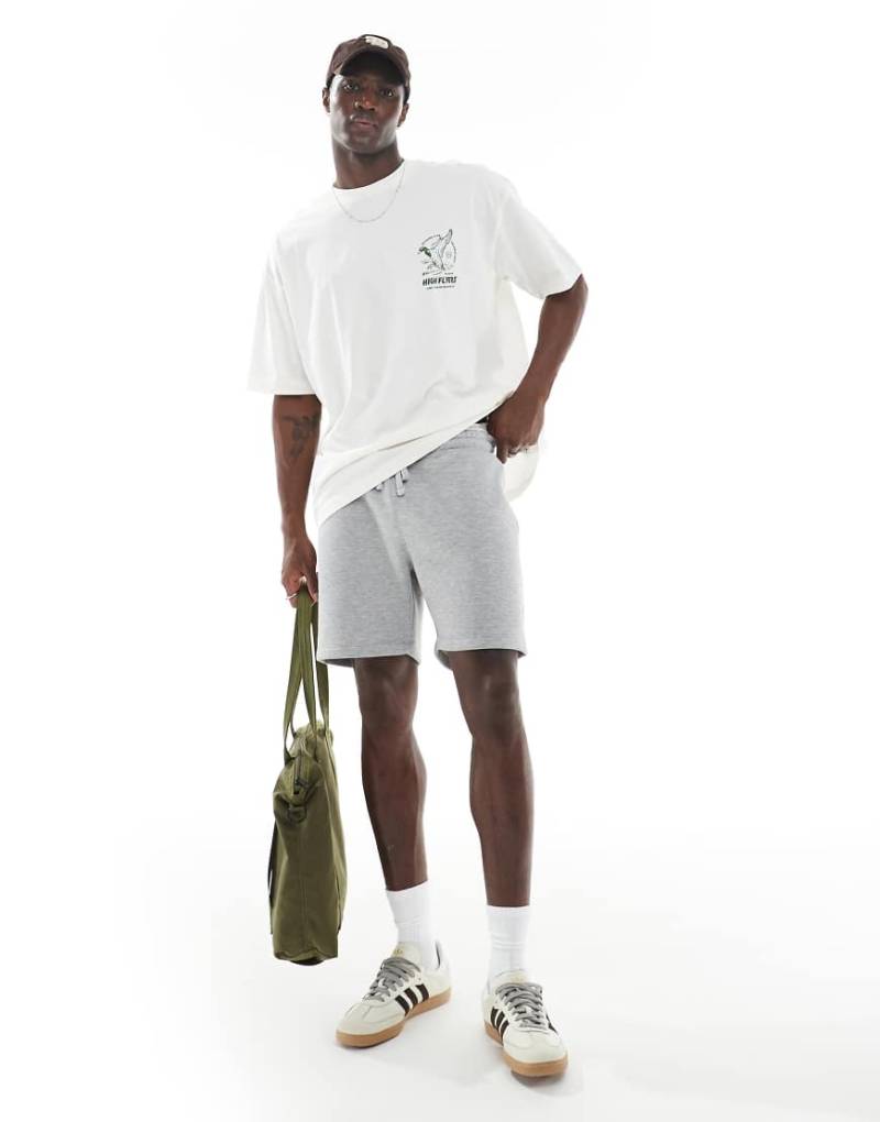 ASOS DESIGN - Jersey-Shorts in Grau meliert mit engem Schnitt von ASOS DESIGN