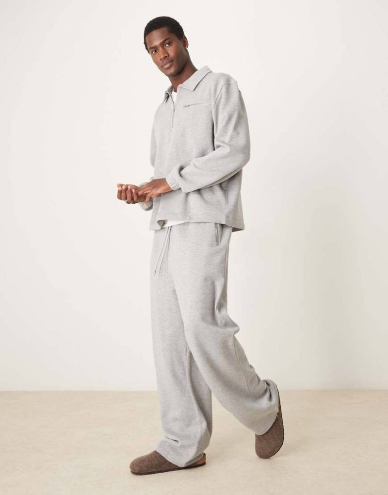 ASOS DESIGN - Jogginghose in Grau meliert mit weitem Bein, Kombiteil von ASOS DESIGN