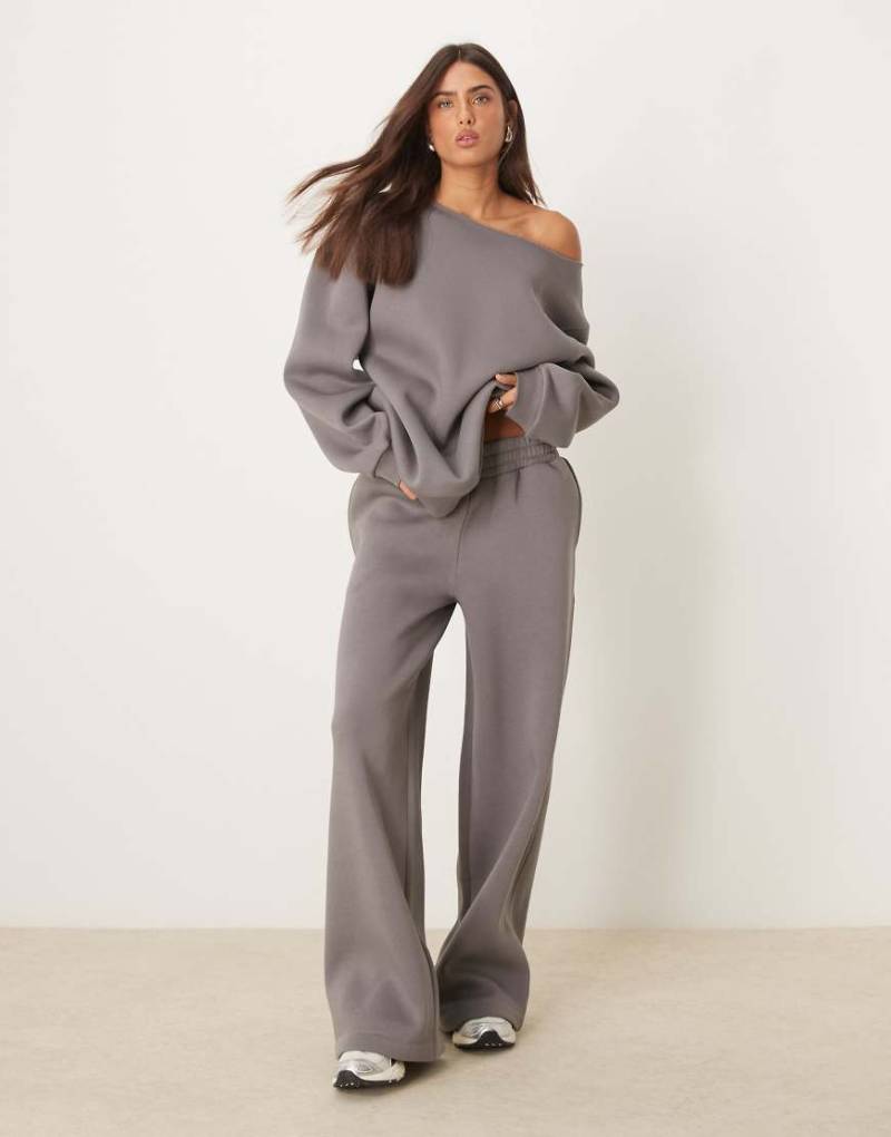 ASOS DESIGN - Jogginghose in Grau mit geradem Schnitt, Kombiteil von ASOS DESIGN