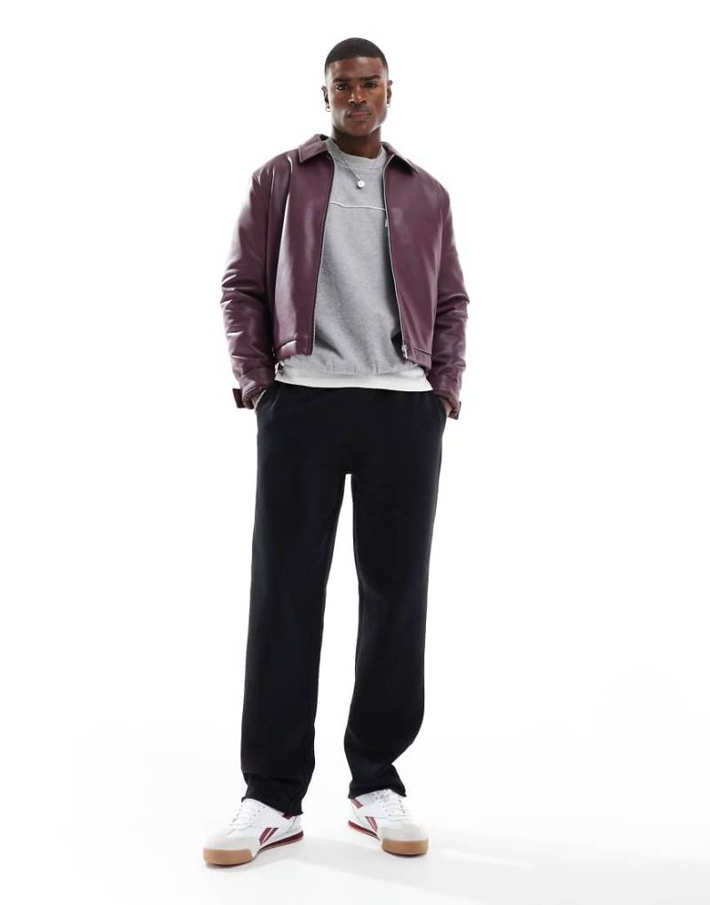 ASOS DESIGN - Gerade geschnittene Jogginghose in Schwarz mit unverarbeitetem Saum, Kombiteil von ASOS DESIGN