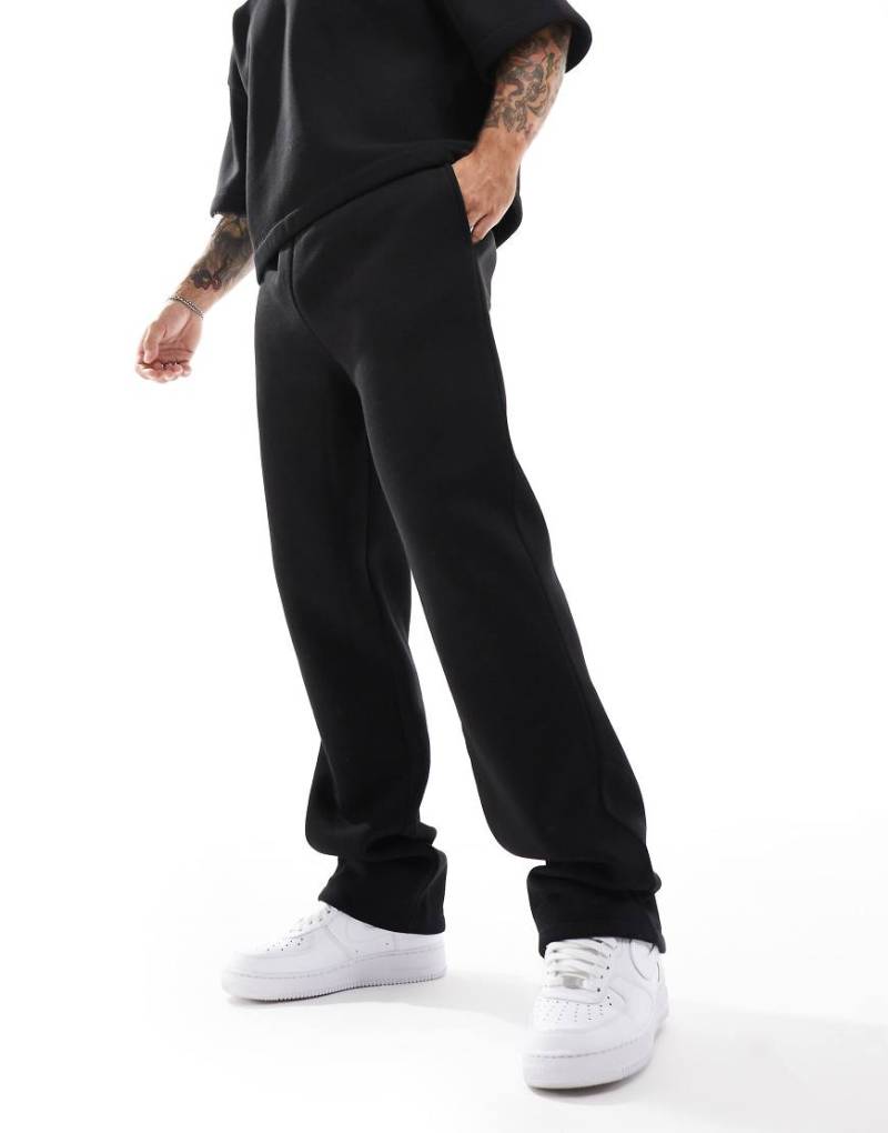 ASOS DESIGN - Gerade geschnittene Jogginghose in Schwarz, Kombiteil von ASOS DESIGN