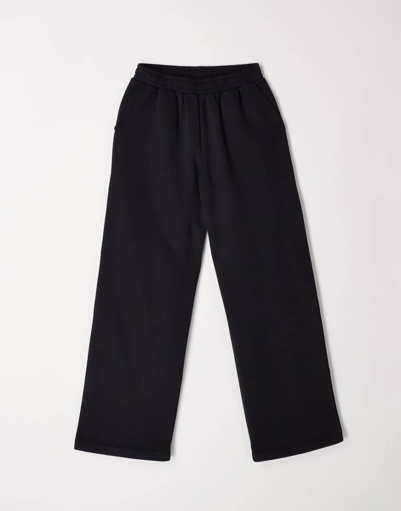 ASOS DESIGN - Jogginghose in Schwarz mit weicher Innenseite und weitem Bein von ASOS DESIGN