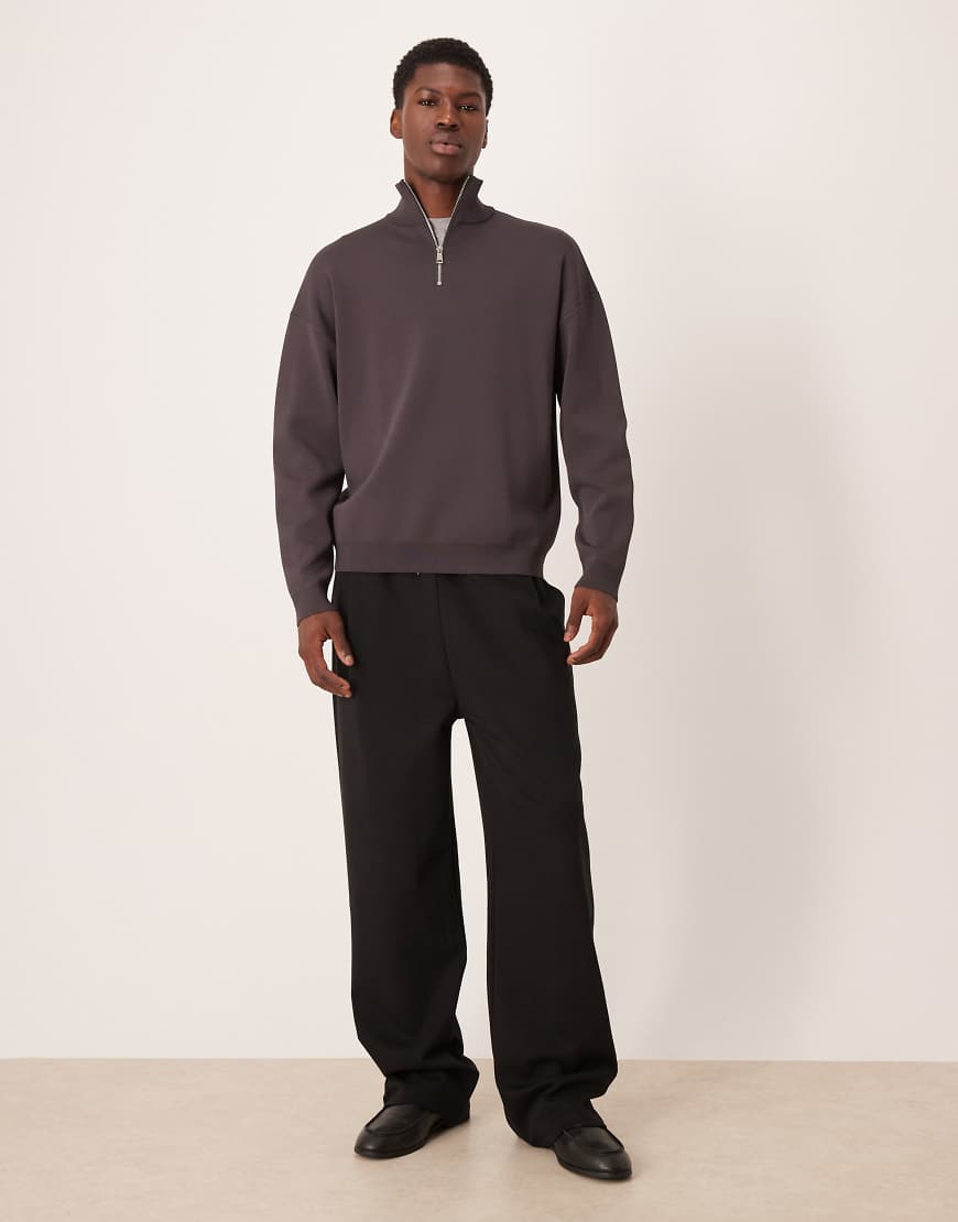 ASOS DESIGN - Jogginghose in Schwarz mit weitem Bein von ASOS DESIGN