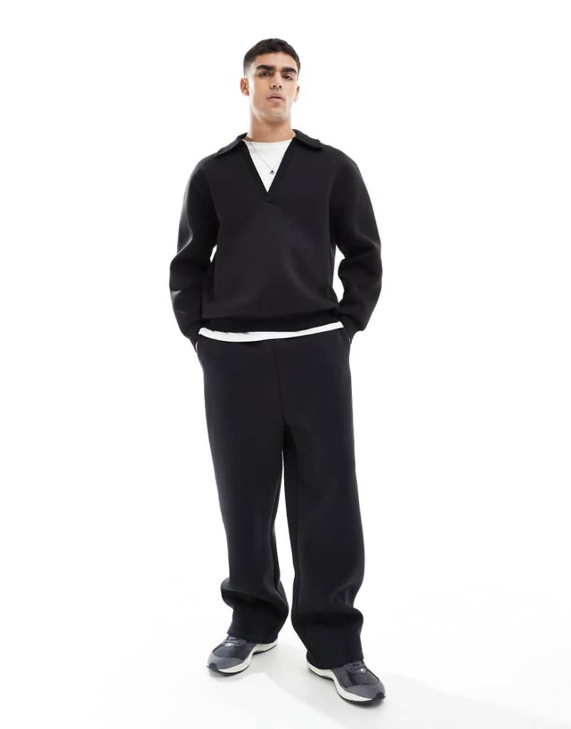 ASOS DESIGN - Jogginghose in Schwarz mit weitem Bein, Kombiteil von ASOS DESIGN