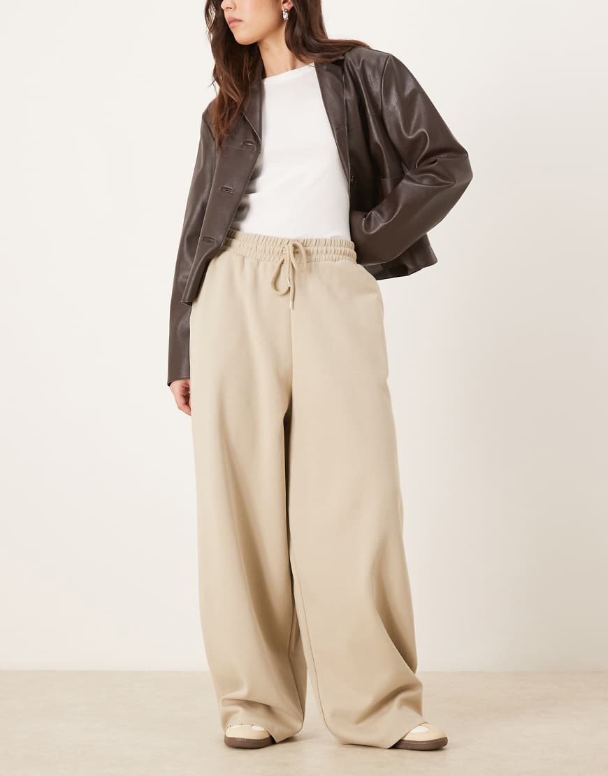 ASOS DESIGN - Jogginghose in meliertem Grau mit Nahtdetail und geradem Schnitt, Kombiteil von ASOS DESIGN