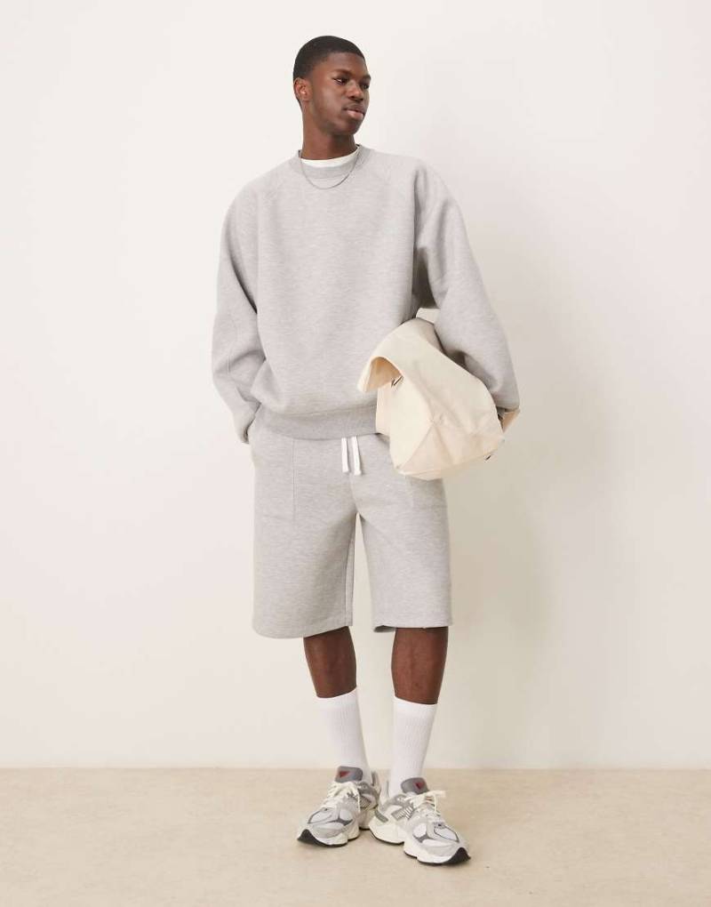 ASOS DESIGN - Oversize-Trainingsjacke aus schwerem, neoprenartigem Material in Anthrazit-Grau von ASOS DESIGN