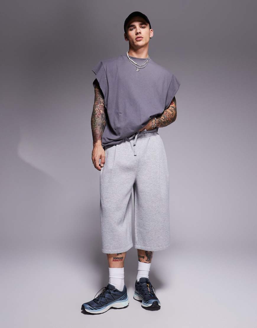 ASOS DESIGN - Bermudashorts in meliertem Grau, Kombiteil von ASOS DESIGN