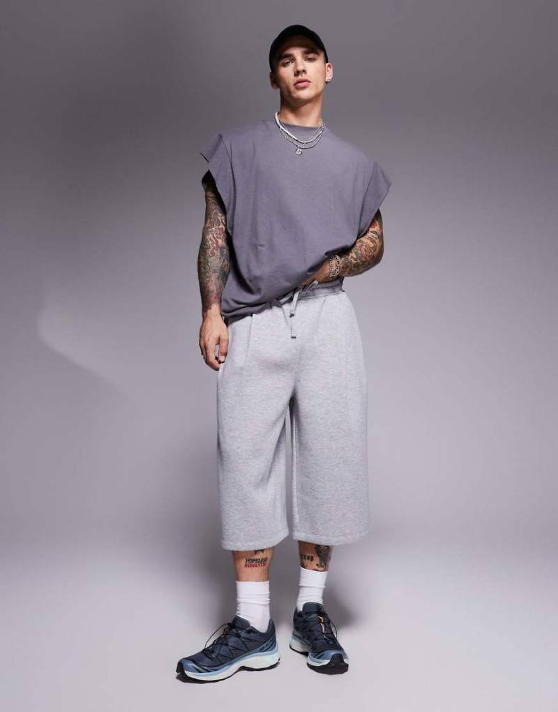 ASOS DESIGN - Bermudashorts in meliertem Grau, Kombiteil von ASOS DESIGN