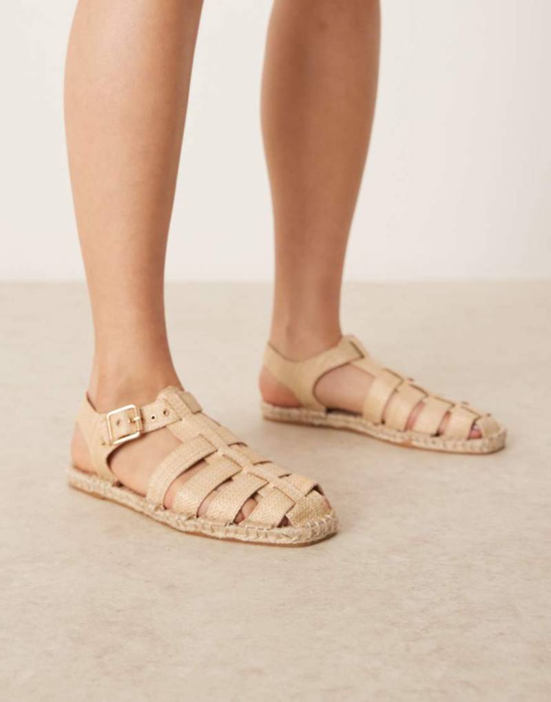 ASOS DESIGN - Jukebox - Fisherman-Espadrilles in Natur-Neutral von ASOS DESIGN