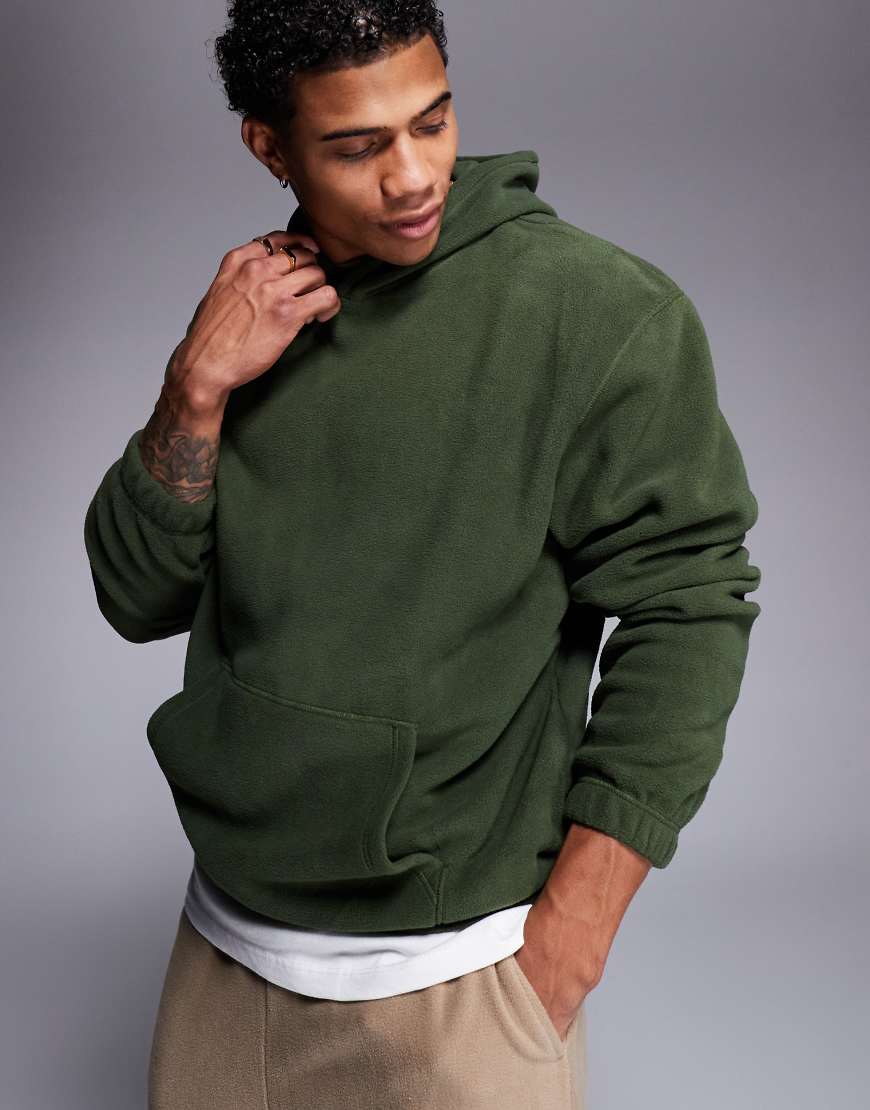 ASOS DESIGN - Kapuzenpullover aus Polarfleece in Grün ASOS DESIGN - Kapuzenpullover aus Polarfleece in Grün von ASOS DESIGN