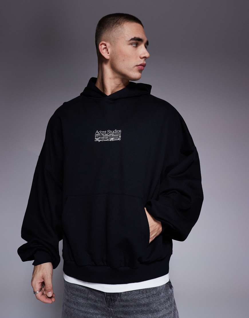 ASOS DESIGN - Kapuzenpullover in Schwarz mit extremer Oversize-Passform und Print auf der Brust ASOS DESIGN - Kapuzenpullover in Schwarz mit extremer Oversize-Passform und Print auf der Brust von ASOS DESIGN