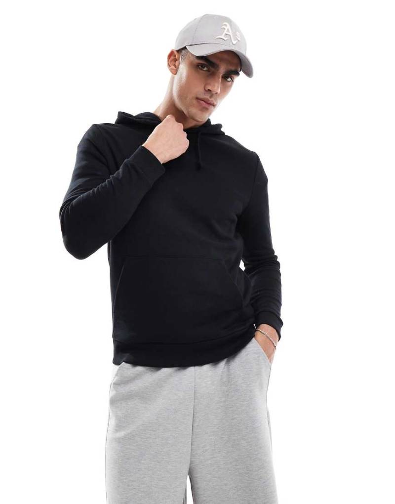 ASOS DESIGN - Kapuzenpullover in Schwarz mit normalem Schnitt von ASOS DESIGN