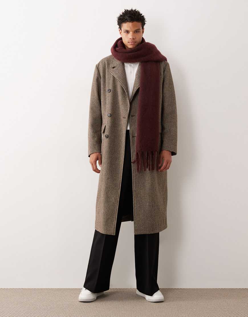 ASOS DESIGN - Karierter Longline-Mantel in brauner Wolloptik mit Oversize-Passform-Brown ASOS DESIGN - Karierter Longline-Mantel in brauner Wolloptik mit Oversize-Passform-Brown von ASOS DESIGN