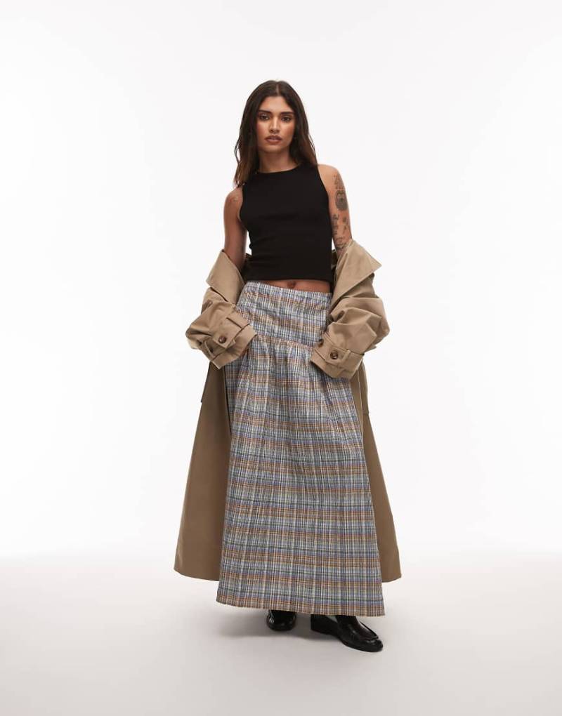 ASOS DESIGN - Karierter Maxirock mit tiefer Taille-Bunt von ASOS DESIGN