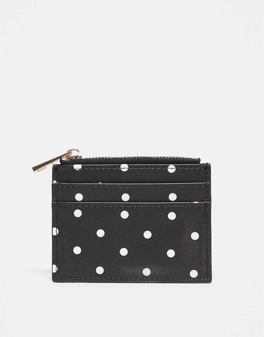 ASOS DESIGN - Kartenetui in Schwarz-Weiß mit Polka Dots-Bunt von ASOS DESIGN