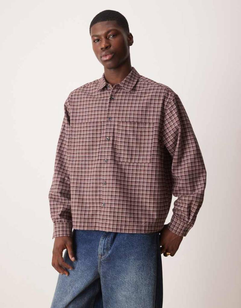 ASOS DESIGN - Kastiges Oversize-Flanellhemd in Rot kariert-Bunt von ASOS DESIGN
