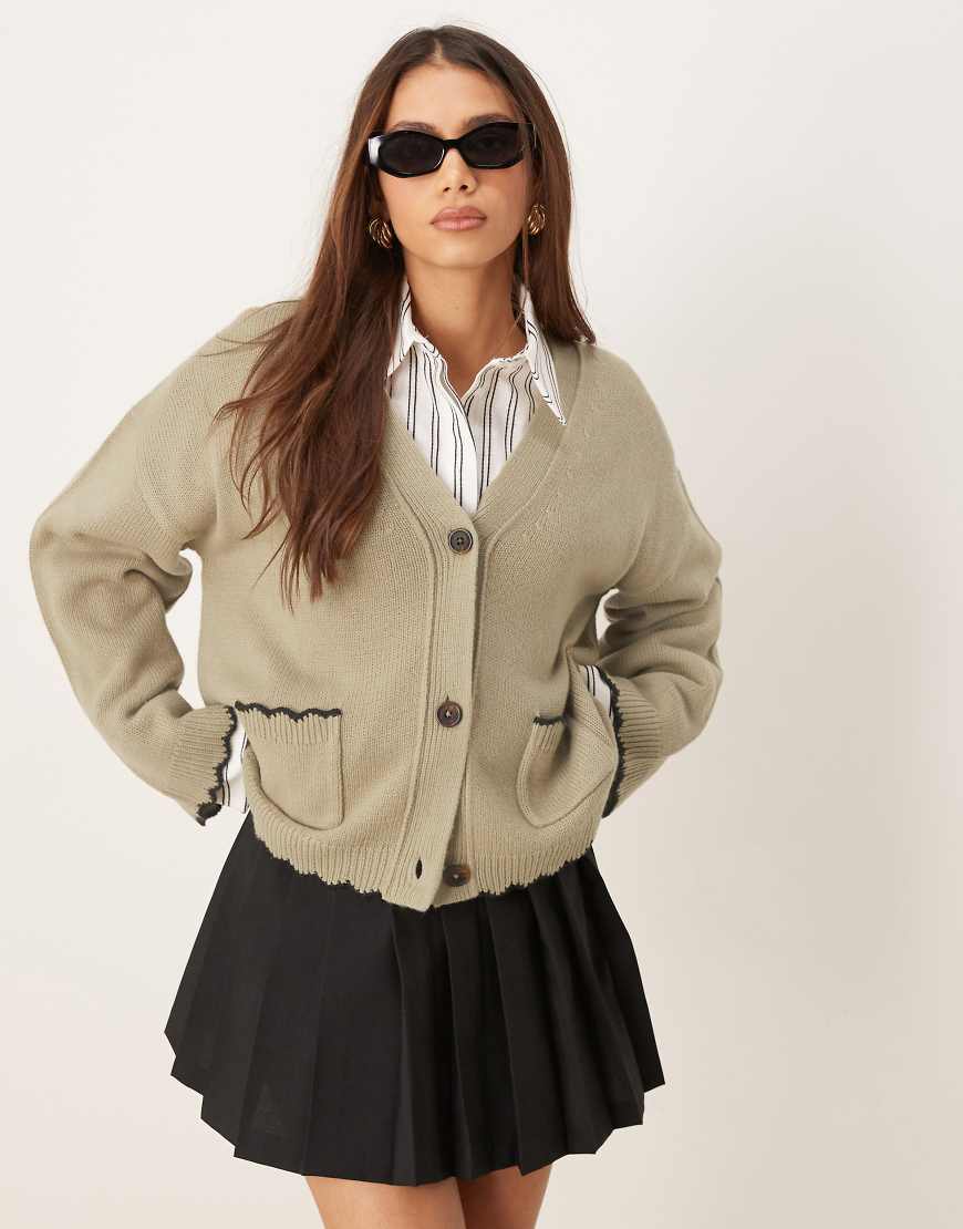 ASOS DESIGN - Kastige Longline-Strickjacke in Mokka mit Languettenstich-Neutral ASOS DESIGN - Kastige Longline-Strickjacke in Mokka mit Languettenstich-Neutral von ASOS DESIGN