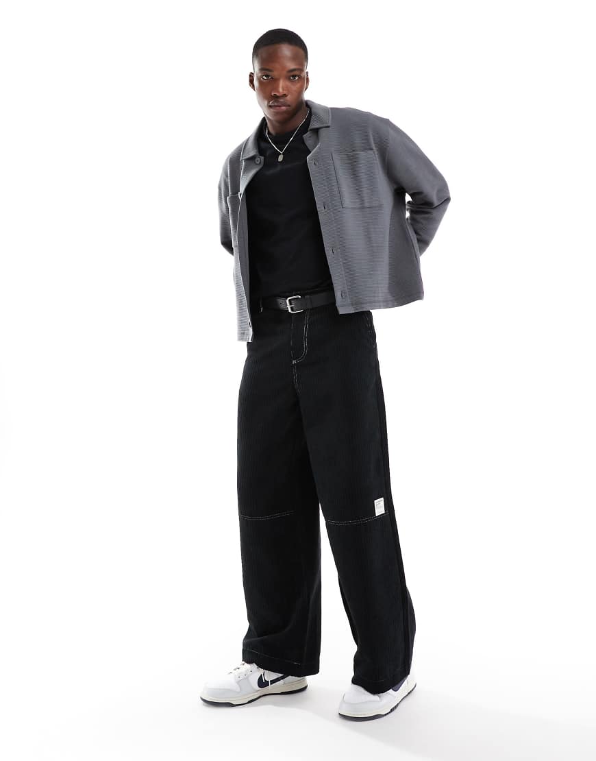 ASOS DESIGN - Kastige Oversize-Hemdjacke in Grau von ASOS DESIGN