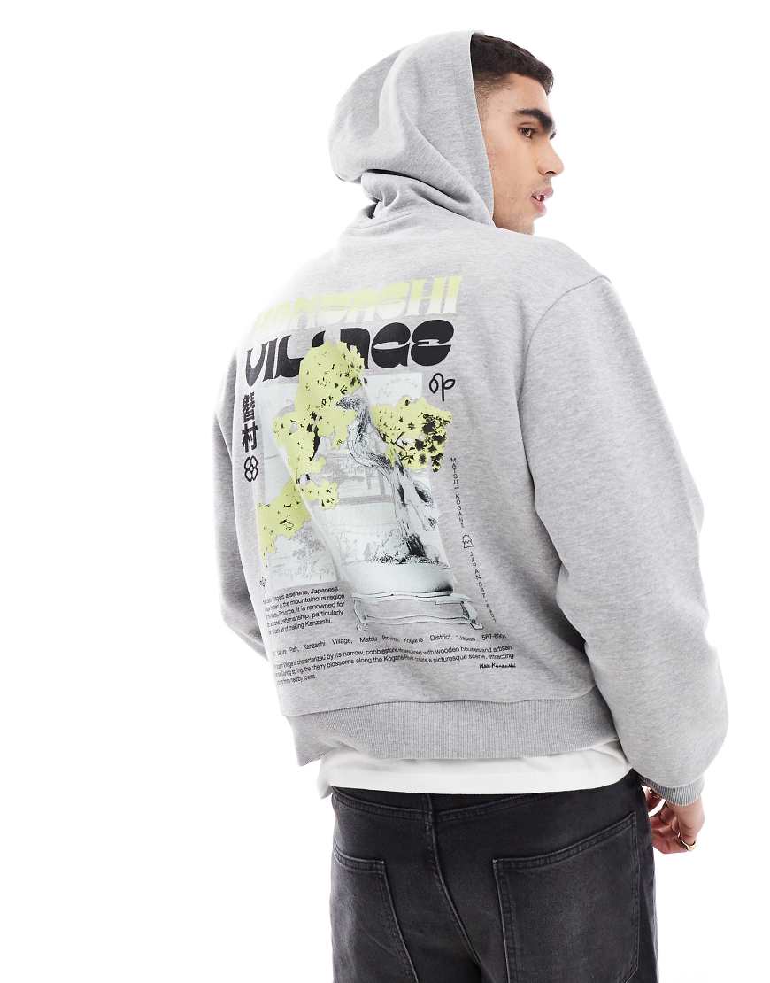 ASOS DESIGN - Kastiger Oversize-Kapuzenpullover in Grau meliert mit Rückenprint und Nahtdetails ASOS DESIGN - Kastiger Oversize-Kapuzenpullover in Grau meliert mit Rückenprint und Nahtdetails von ASOS DESIGN