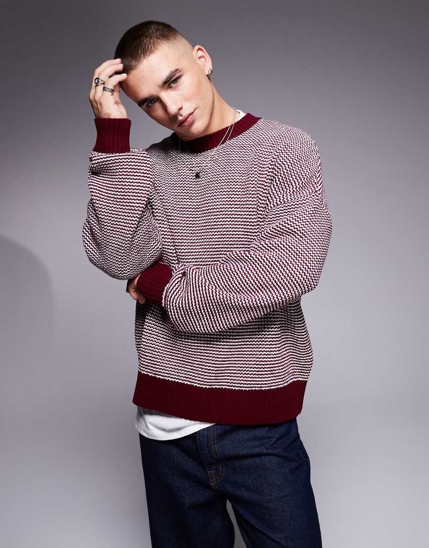 ASOS DESIGN - Kastiger Strickpullover in Braun mit Oversize-Passform und strukturiertem Muster ASOS DESIGN - Kastiger Strickpullover in Braun mit Oversize-Passform und strukturiertem Muster von ASOS DESIGN