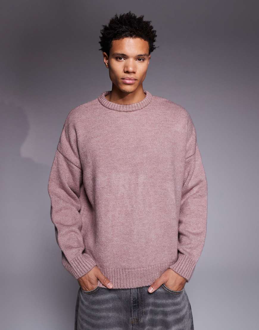 ASOS DESIGN - Kastiger Strickpullover in Rosa mit extremer Oversize-Passform von ASOS DESIGN
