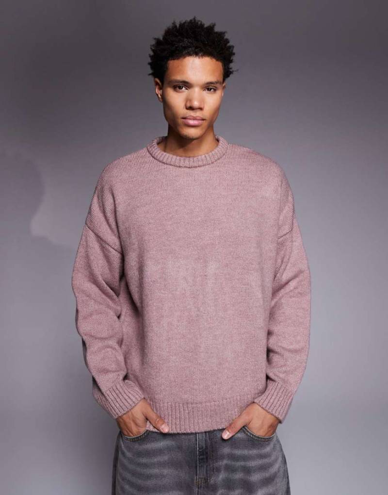 ASOS DESIGN - Kastiger Strickpullover in Rosa mit extremer Oversize-Passform von ASOS DESIGN