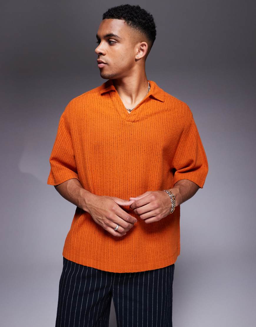 ASOS DESIGN - Kastiges, gehäkeltes Schlupfhemd in Orange ASOS DESIGN - Kastiges, gehäkeltes Schlupfhemd in Orange von ASOS DESIGN