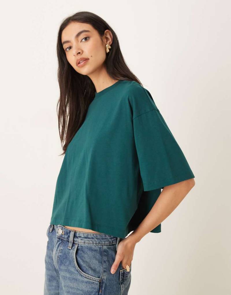 ASOS DESIGN - Kastiges Cropped-T-Shirt-Grün von ASOS DESIGN