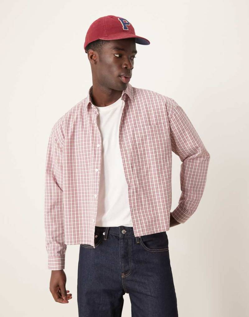 ASOS DESIGN - Kastiges Oversize-Hemd in Rot kariert von ASOS DESIGN