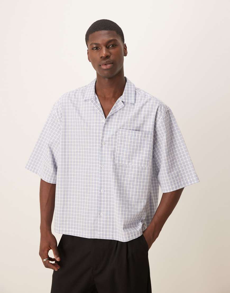 ASOS DESIGN - Kastiges Oversize-Hemd in kariertem Blau von ASOS DESIGN