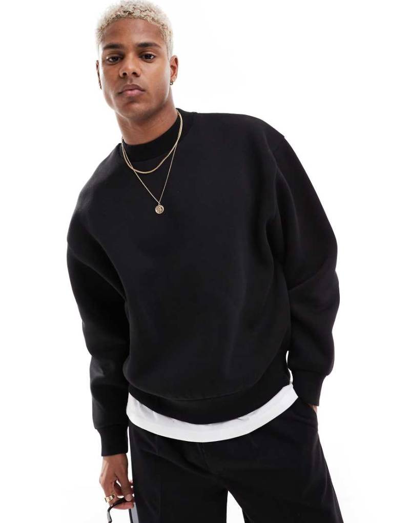 ASOS DESIGN - Kastiges Oversize-Sweatshirt in Schwarz von ASOS DESIGN