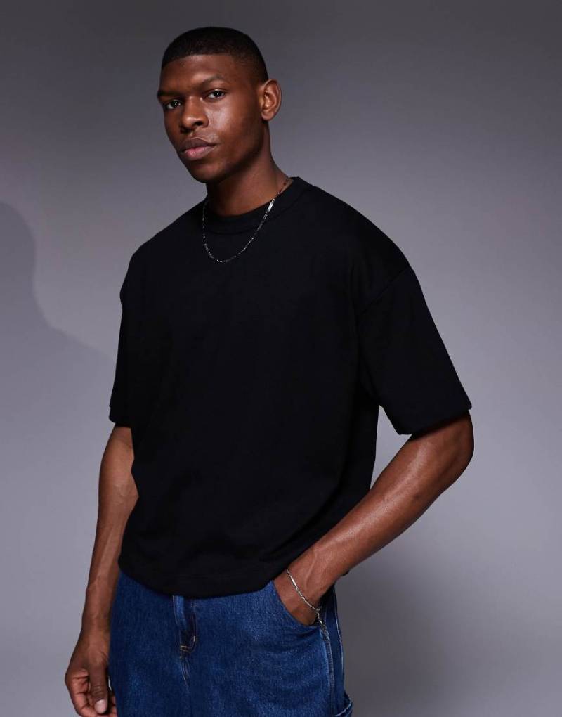 ASOS DESIGN - Weiches, kastiges Oversize-T-Shirt in Schwarz von ASOS DESIGN
