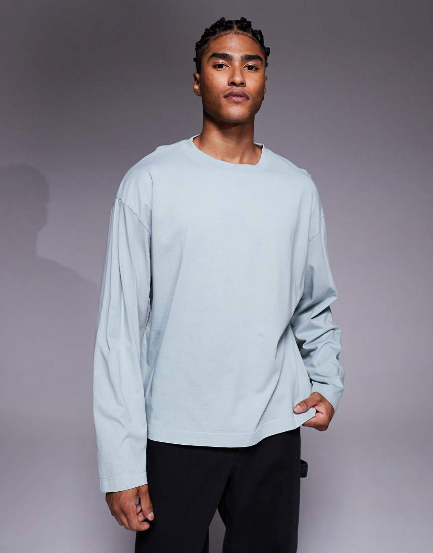 ASOS DESIGN - Kastiges Oversize-T-Shirt in Grau mit tiefem Armausschnitt ASOS DESIGN - Kastiges Oversize-T-Shirt in Grau mit tiefem Armausschnitt von ASOS DESIGN