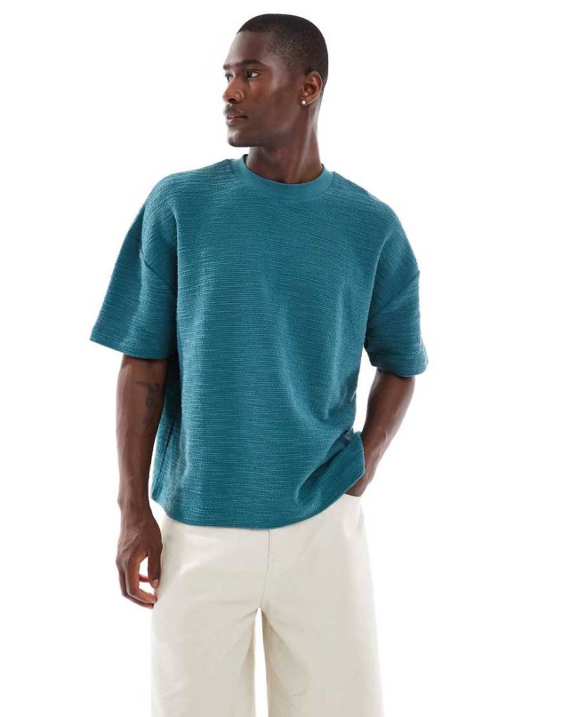 ASOS DESIGN - Kastiges Oversize-T-Shirt mit überschnittenen Schultern-Blau von ASOS DESIGN