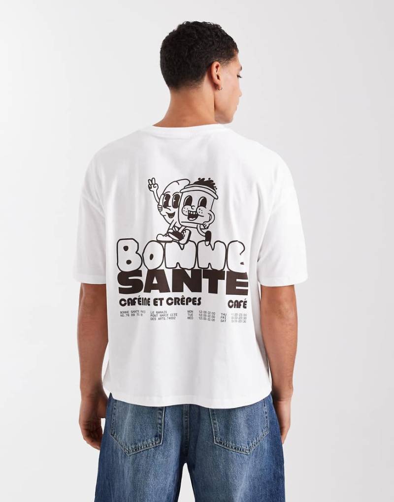 ASOS DESIGN - Kastiges Oversize-T-Shirt in Weiß mit Rückenprint von ASOS DESIGN